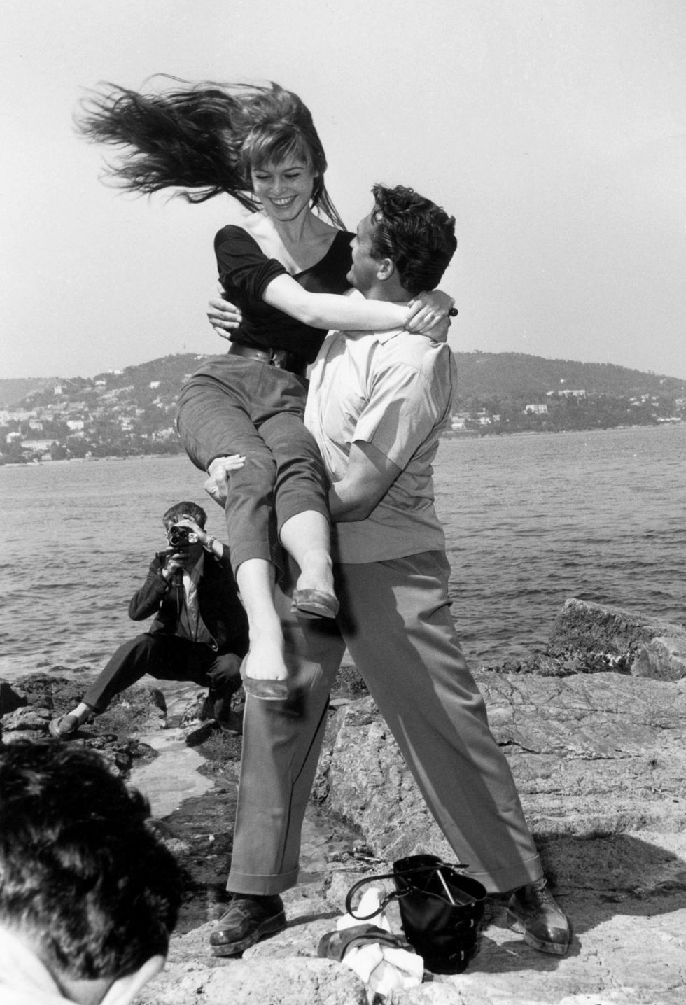 Brigitte Bardot i Carl Mohner w Cannes, 1955
